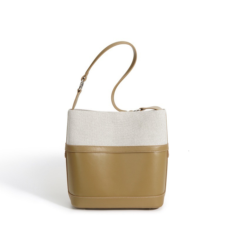 Bag 2025 Spring/Summer New Korean Versatile Commuter Women's Large Capacity Canvas Splicing Single Shoulder Underarm Bucket Bag