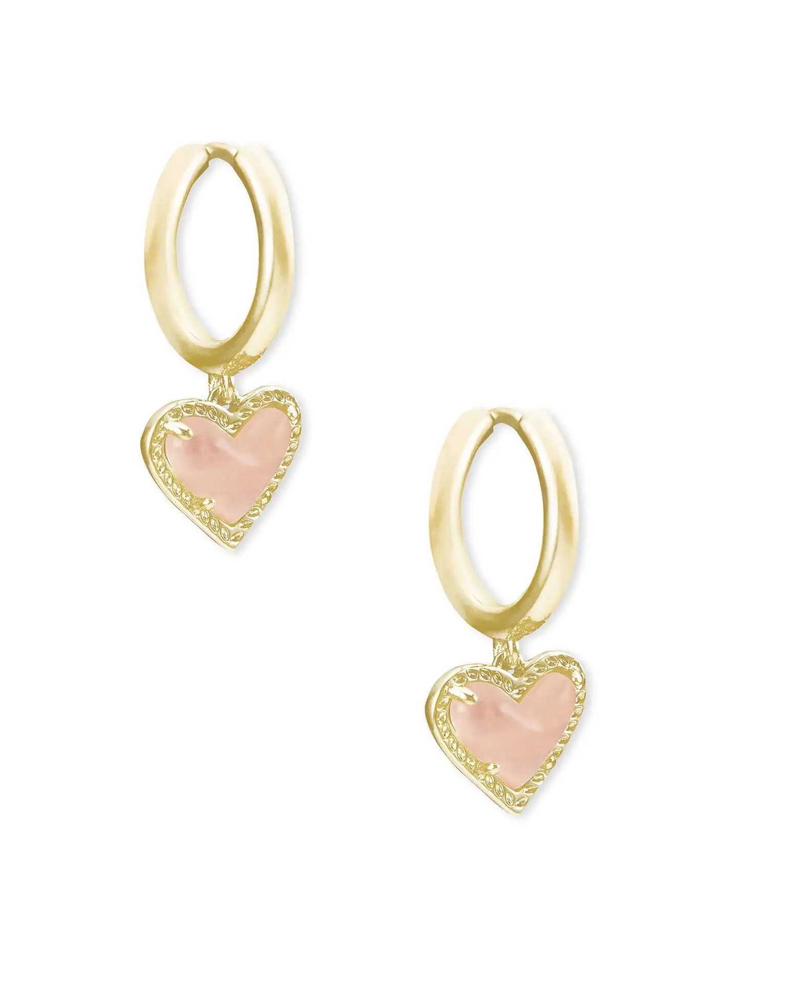 Stud YEEVAA Heart Huggie Earrings in Bubblegum Pink Kyocera Opal Fashion Jewelry Unique Gifts J250217 1Q40G