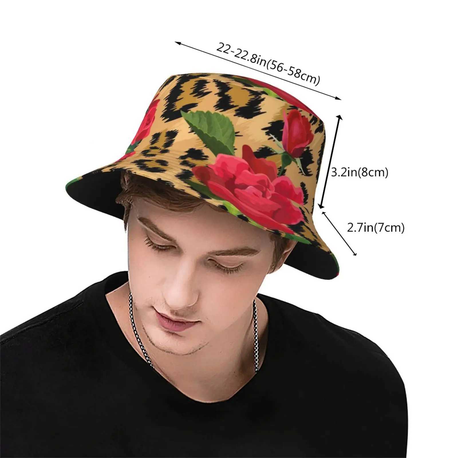 Leopard Print Bucket Hat Trendy Animal Pattern Fisherman Hat Outdoor Travel Beach Sun Hat for Women Men Reversible Packable Cap W250217