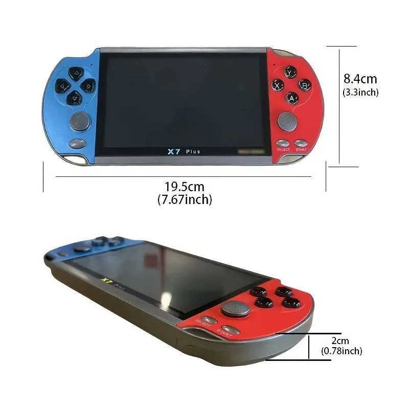 X7 Plus Handheld Game Console 5.1 Inch Sn Handheld Game Player 10000+ HD Games Portable Video Game Console AV/TV Output Gift Z250217