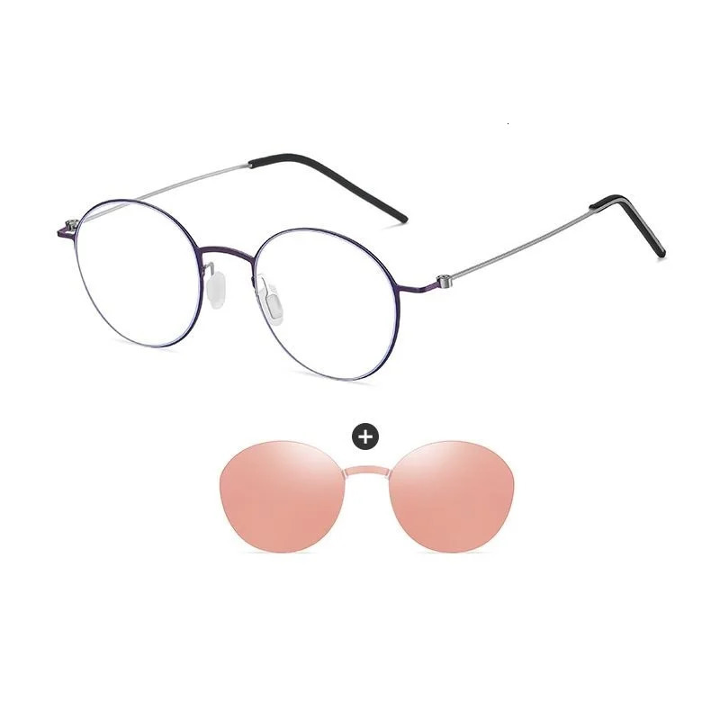 COHK Style Magnet Clip On Glasses Frame Trend Polarized Sunglasses For Women Optical Computer Eyeglasses 250213