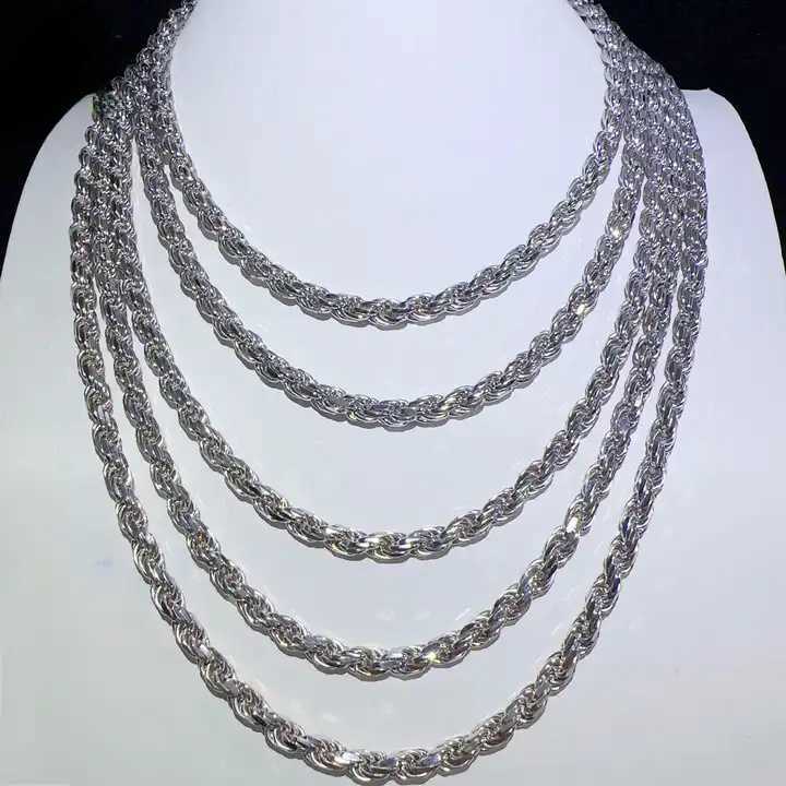 Fashion Jewelry 6mm Necklace 925 Sterling Silver Necklace With Moissanite Cuban Chain for Men Women