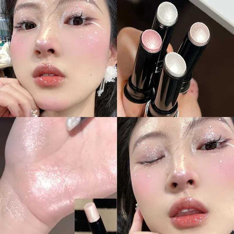 Shimmer Highlighter Stick Natural Diamond Glitter White Highlight Eyeshadow Pencil Contour Shading Brightening Face Body MakeupW250217