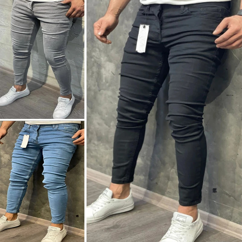 Fashion Men Casual Pants Stretch Jeans Skinny Vintage Wash Plus Size Jean Slim Clothing Male High Quality Hip Hop Denim Trousers 250214