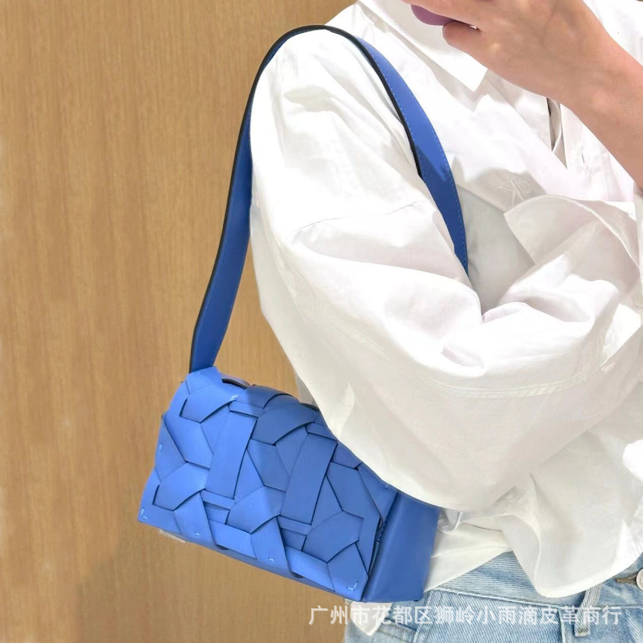 Bag Ditana New Chinese Style Woven High-End Single Shoulder Crossbody Small Square Armpit Bag, Genuine Leather Bag For Women