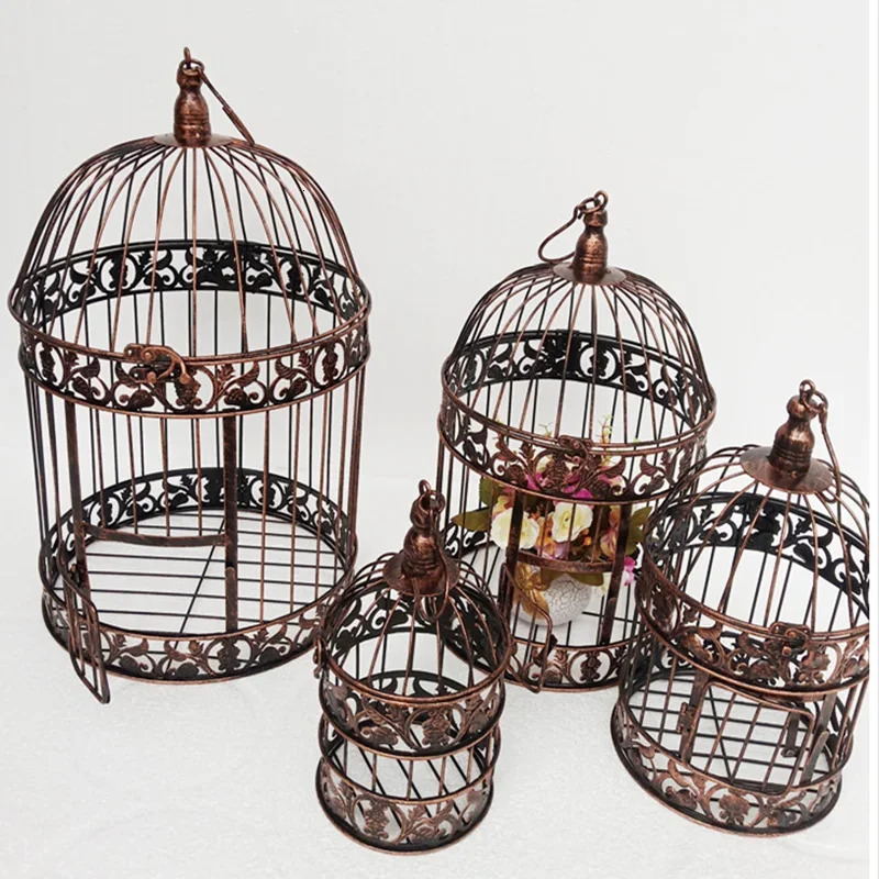 Fashion Large Antique Decorative Bird Cages Hand Made Classic Iron Birdcage for Wedding Decoration 250206