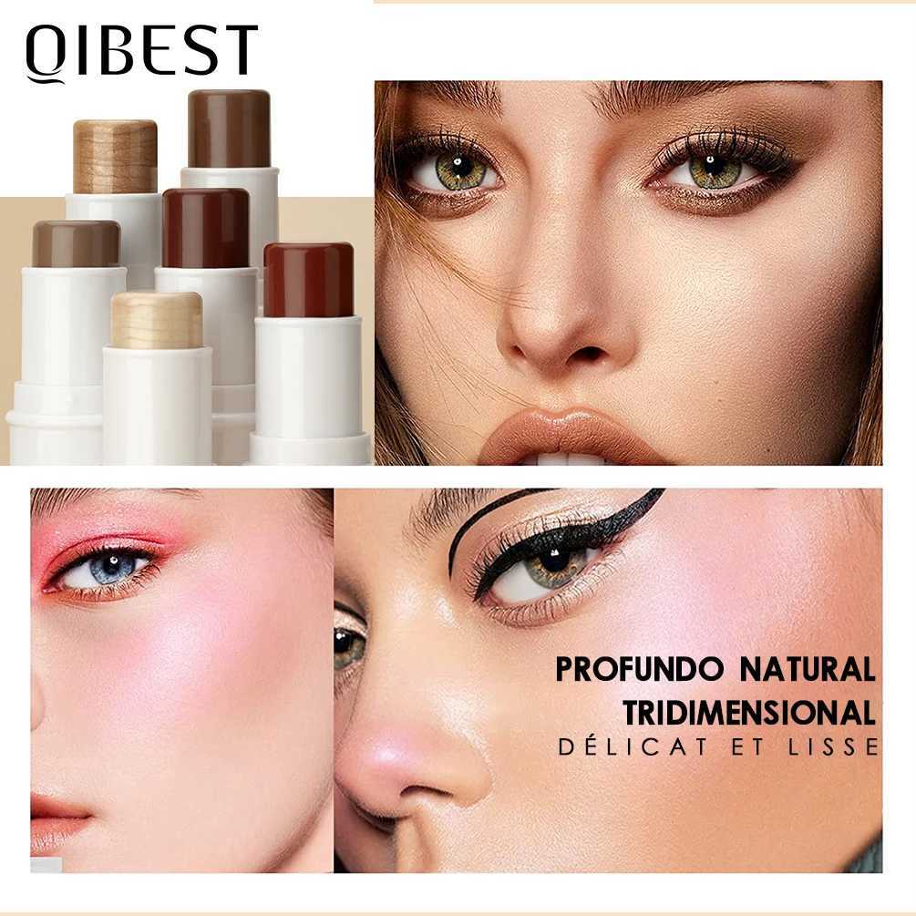 QIBEST Highlighter Makeup Glitter Contouring Bronzer For Face B Sticks Shimmer Powder Texture Illuminator Women CosmeticsW250217