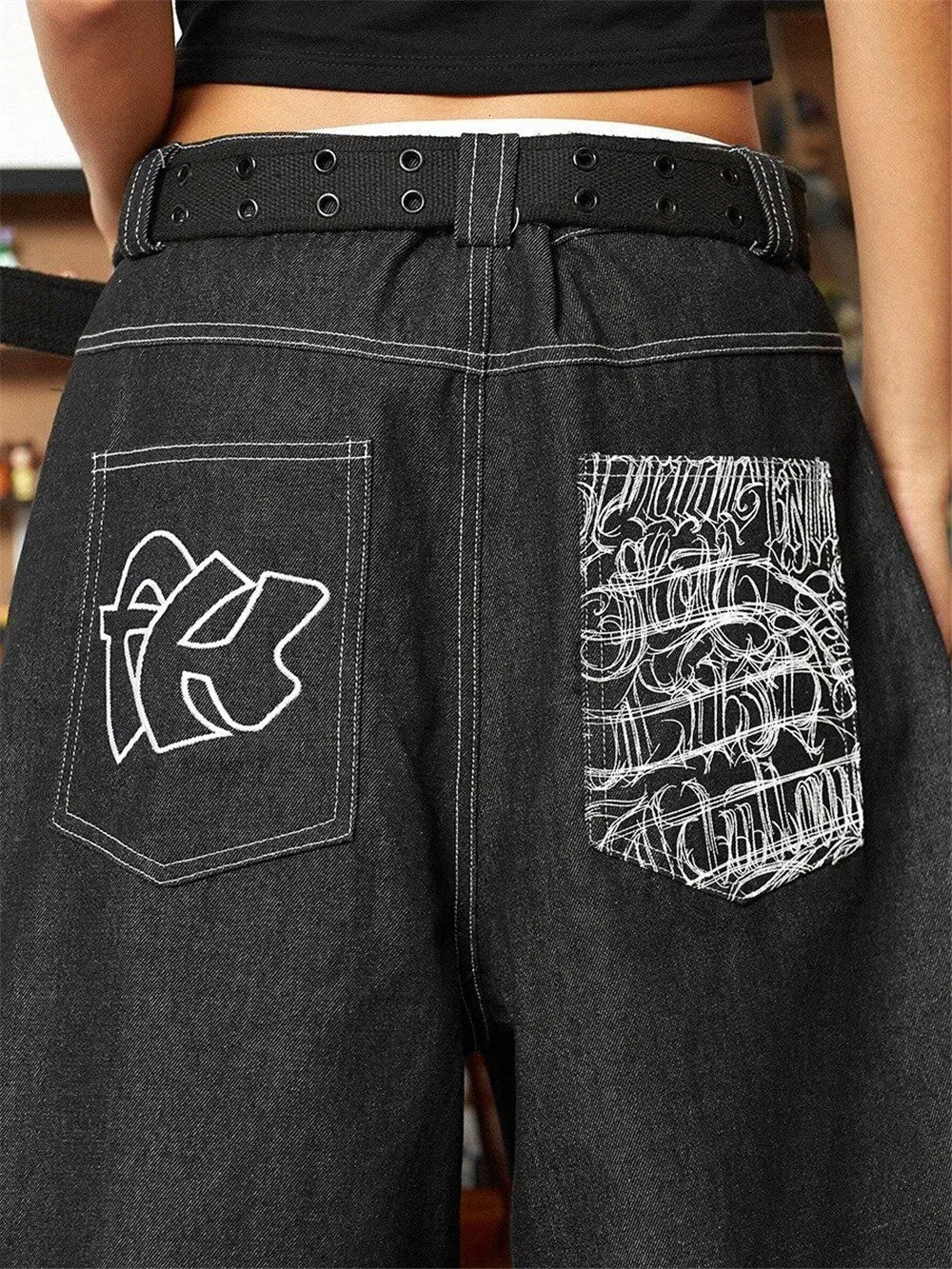 Baggy Wide Leg Shorts Streetwear Vintage Embroidery Woman Jeans Y2k Shorts Oversize Retro Style Shorts Hippie Denim Pants Summer 250210