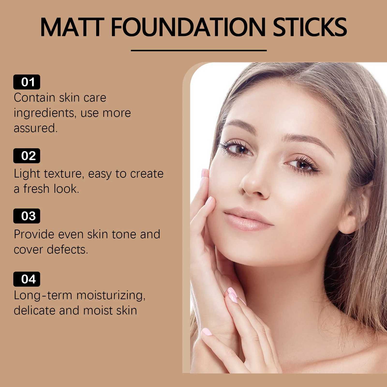 Face Concealer Foundation Makeup Stick Lightweight Moisturize Oil Control Full Coverage Highlight Contour Women Beauty CosmeticsXJ250217