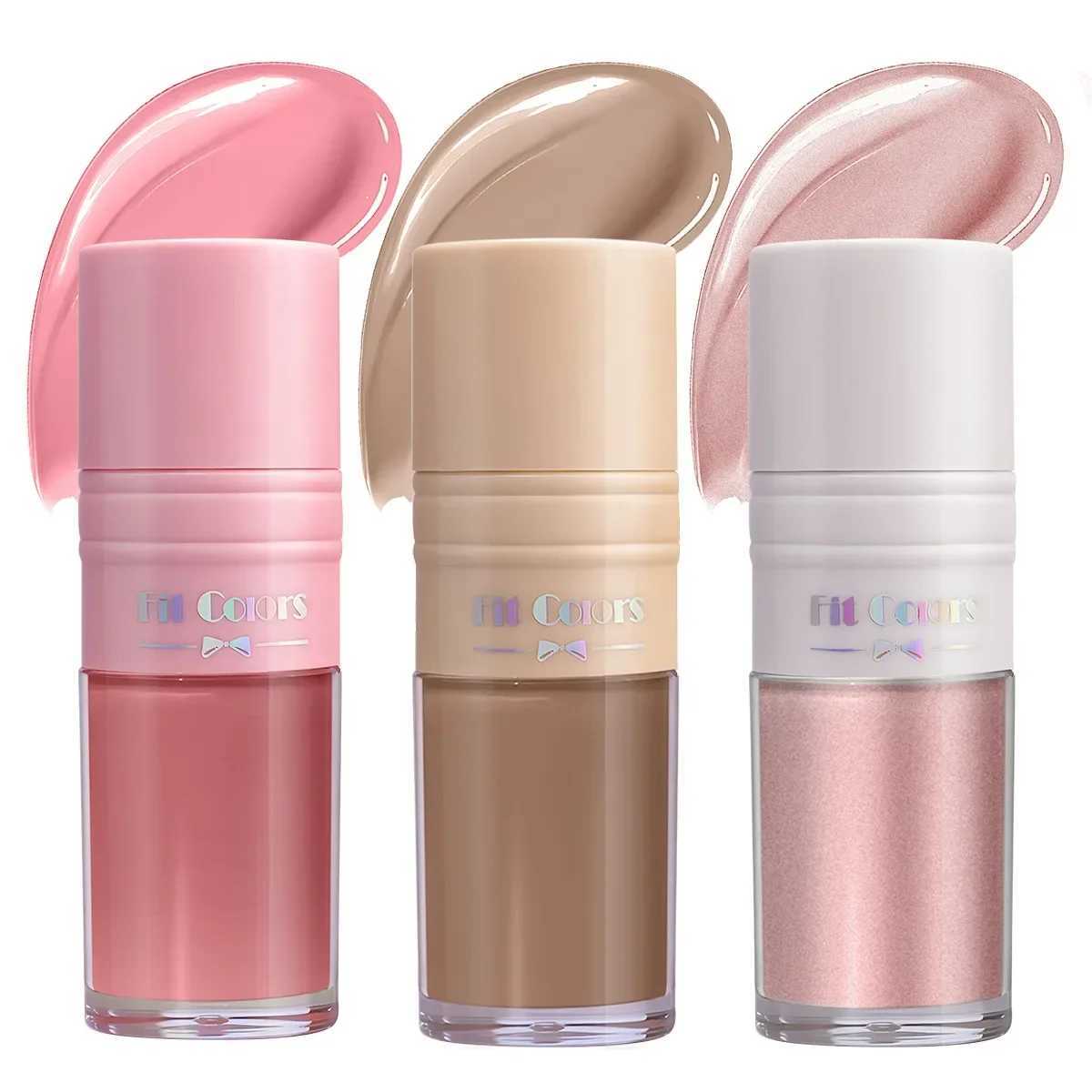 Soft Sponge Peach Glitter Liquid Highlighter Stick Lescent Shiny White Brighten Face Body High Gloss Bronzer Contour MakeupW250217