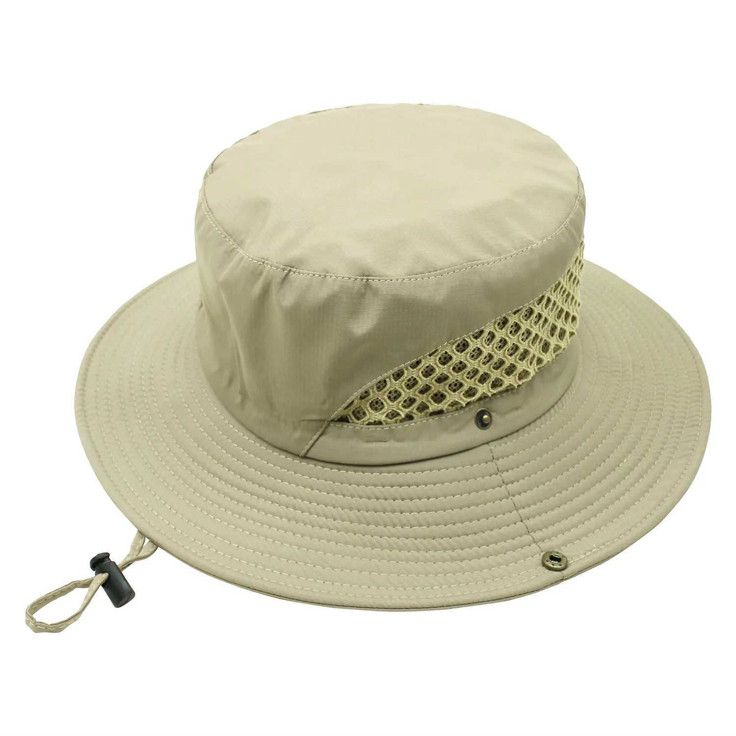 Custom Solid Color Sun Hats For Men Women Wide Brim Breathable Beach Hat Outdoor Bob Fishing Cap Male Boonie Cap Bucket Hat W250217