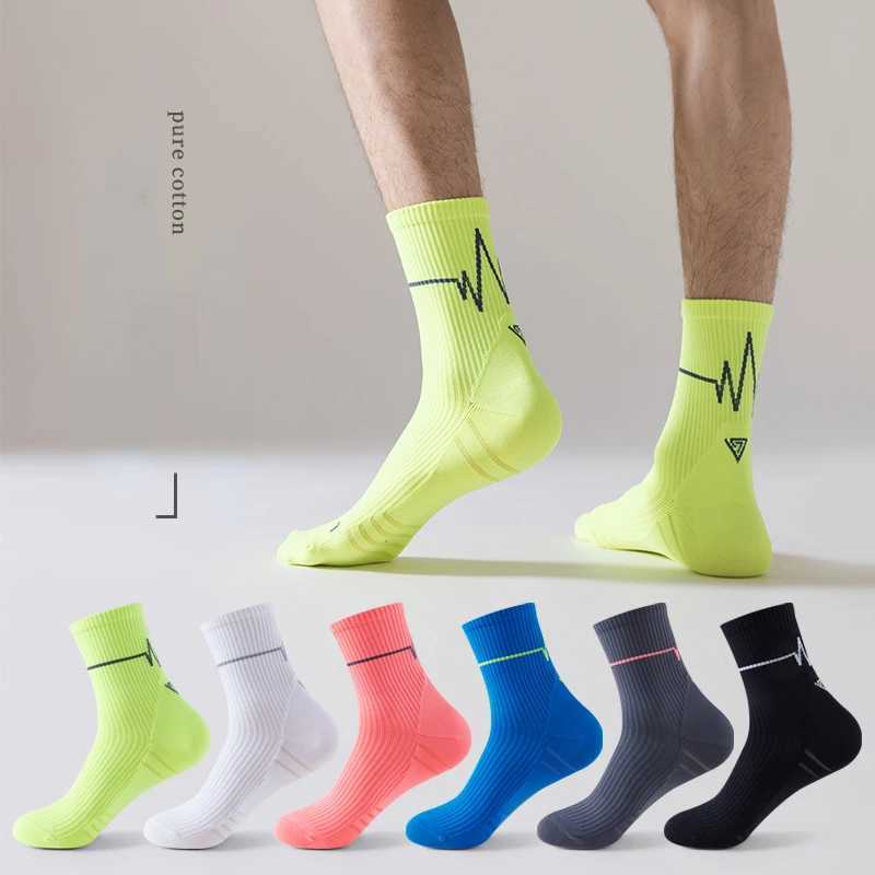 Pair Professional Running Socks Mens Women Marathon Whiteline Cycling Socks Men Lady Sport Running Sports Socks W250217
