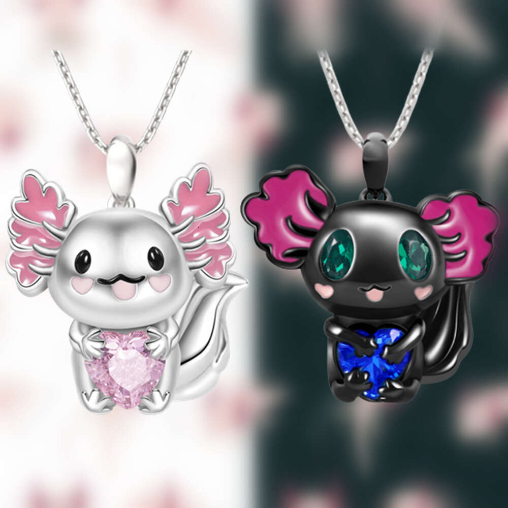 Cute Salamander Design Charm Necklace Unisex Fashionable Earrings by Temu Ideal for Birthdays