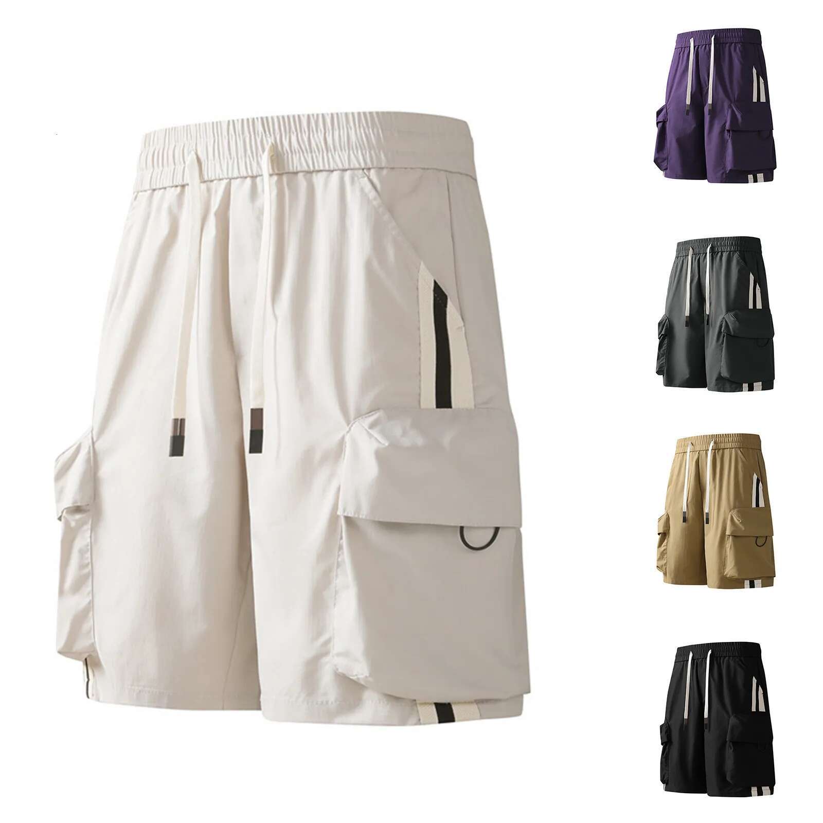 Student Sports Fashion Casual Summer Men's Designer Shorts Ice Silk American Retro Workwear Shorts Loose Fit Bermuda Outdoor Hiking Pants Cortos 