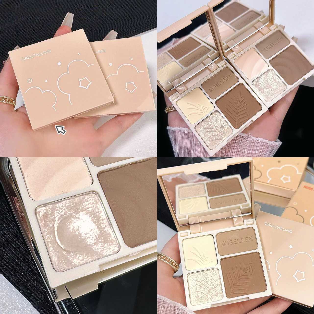 4 Colors Matte Highlighter Bronzers Palette Face Shading Grooming Powder Long-Lasting Makeup Face Contouring Shadow CosmeticsXJ250217