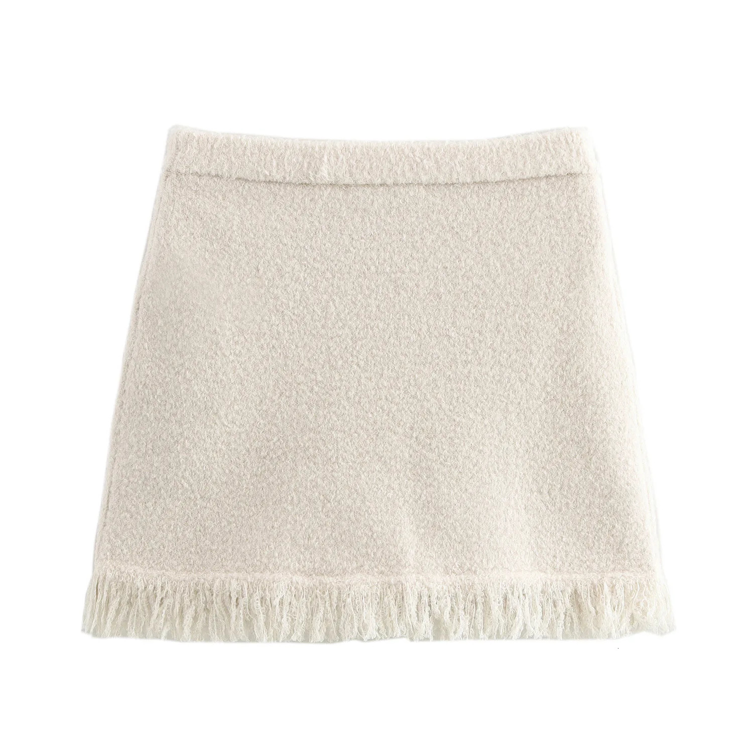 Elegant Tassel Skirts Suit Women Bow Oneck Long Sleeve Coats Mini Skirt Two Pieces Set Winter In Matching Outfits 250214