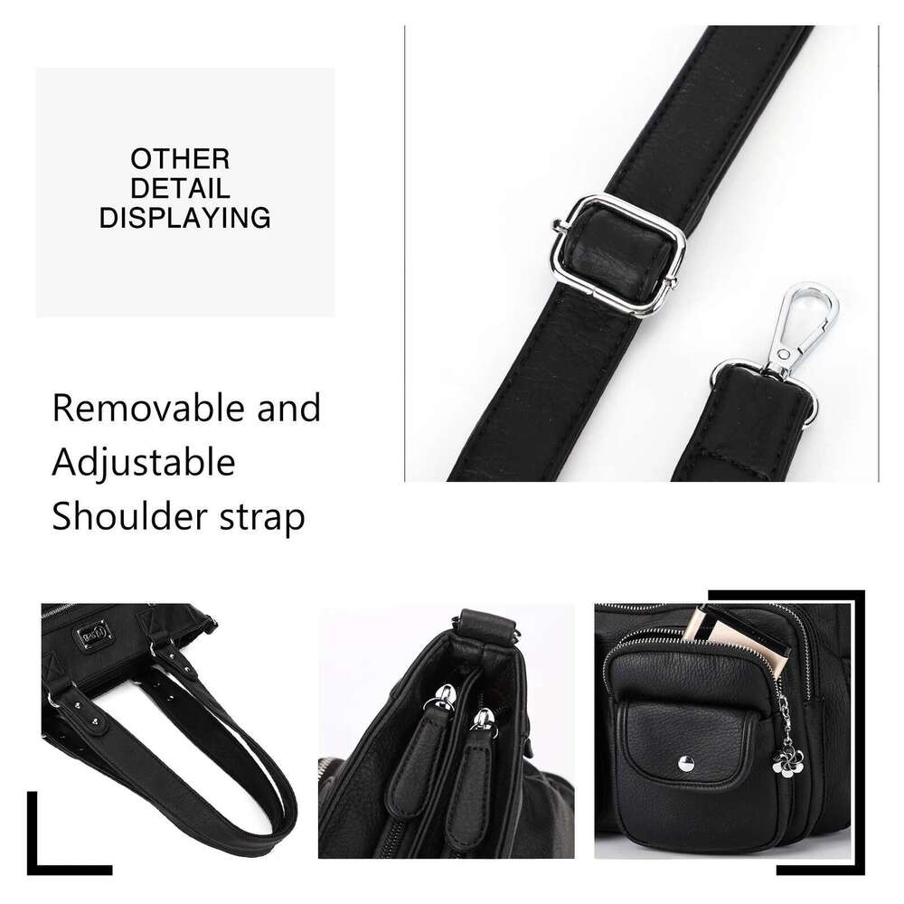 Kl928 Large Purses For Women Shoulder Bag Designer Tote Handbags Multi Pocket Vegan Leather Hobo Bags