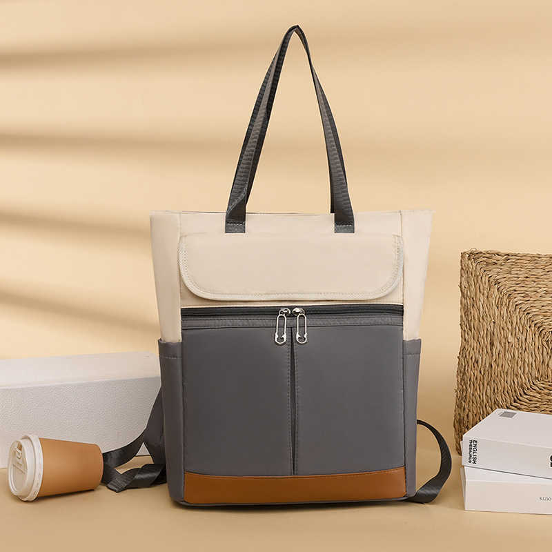 Womens Backpack Womens Fashion Contrast Outdoor Travel Backpack Oxford Cloth Portable Casual Backpack Womens Bag