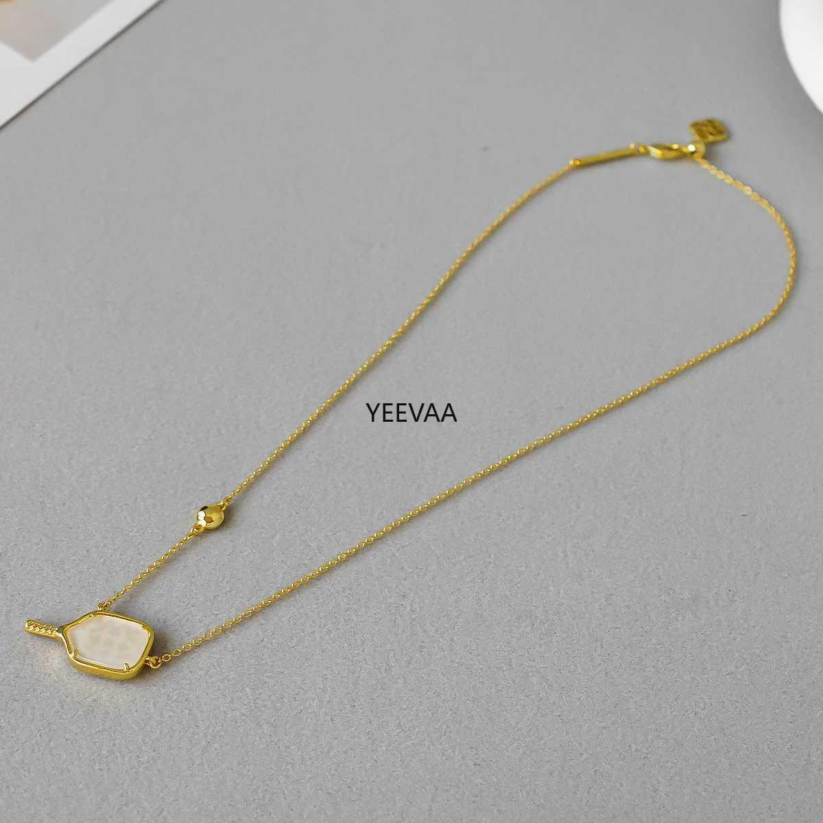 Pendant Necklaces YEEVAA Pickleball Short Pendant Necklace in Ivory Mother-of-PearlFashion JewelryUnique Gifts J2502173IBL