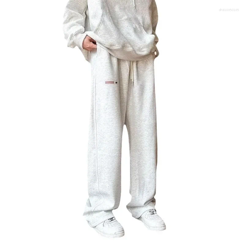 Men's Pants American Style Loose-Fit Grey Draped Wide-Leg Casual Trendy Sweatpants Straight-Leg Long For Summer