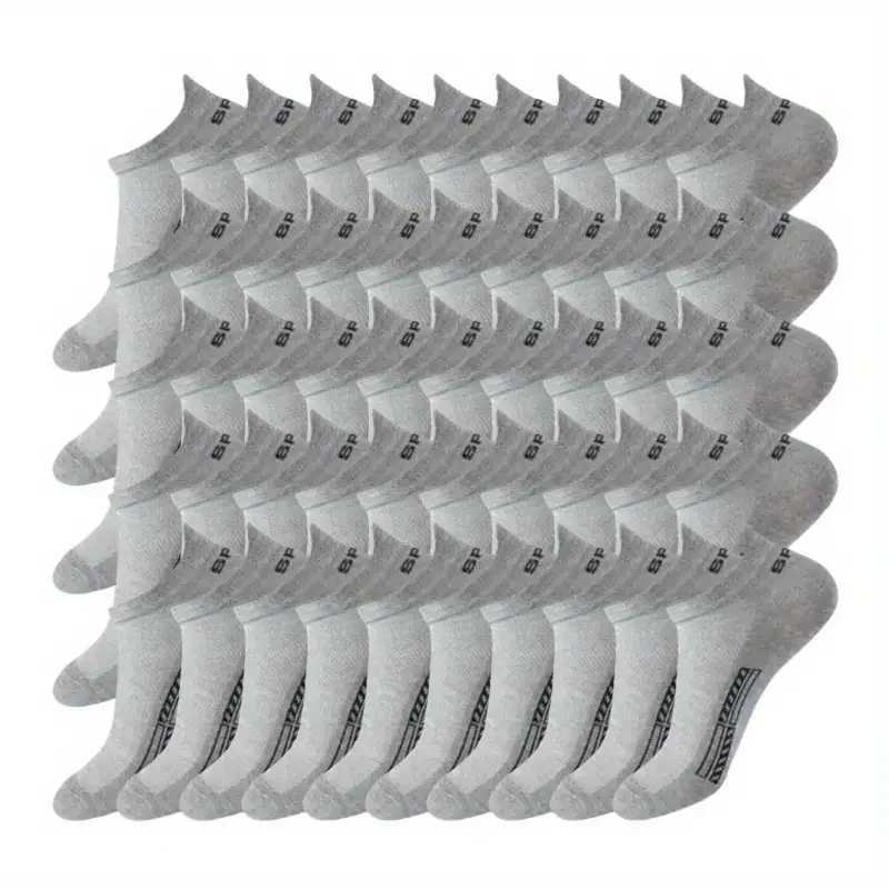 50 pairs of socks mens Hosiery ear lifting waist boat socks running fitness socks W250217