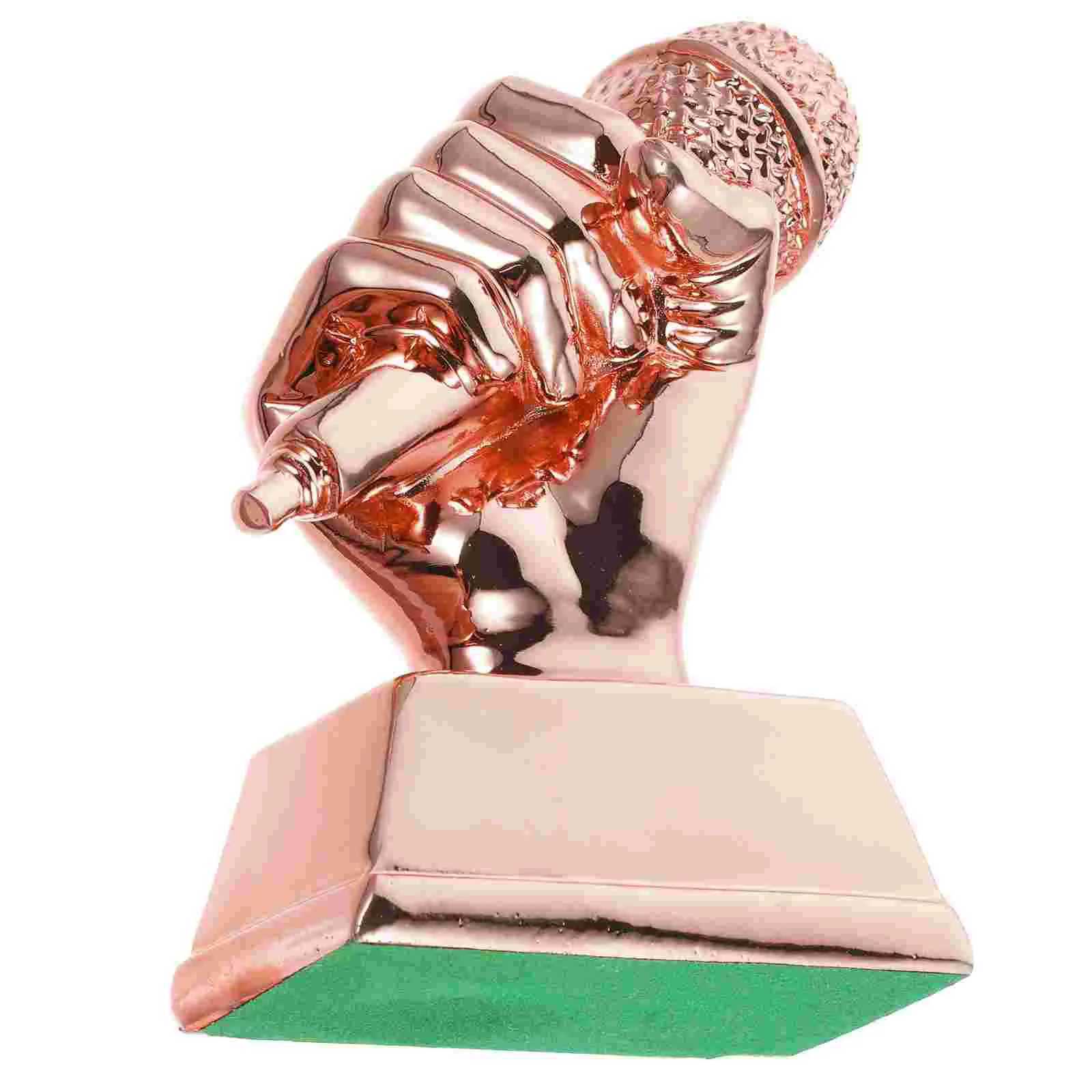 Microphone Trophy Sculpture Music For Competitions Resin Singing Award Awards Funny Trophies Participation Mini W250217