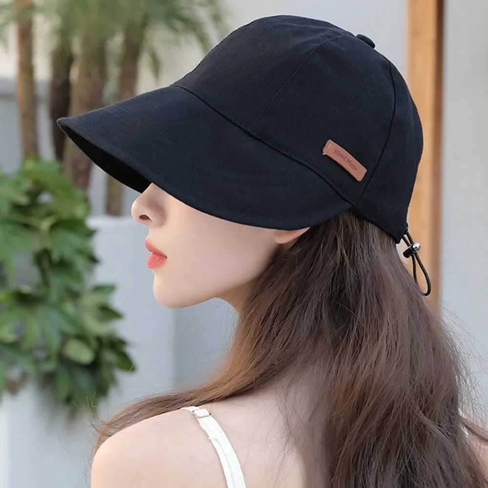 Foldable Wide Brim Sun Hat Drawstring Adjustable Caps for Men Women Beach Hats Summer Quick-drying Visors Fisherman Cap W250217