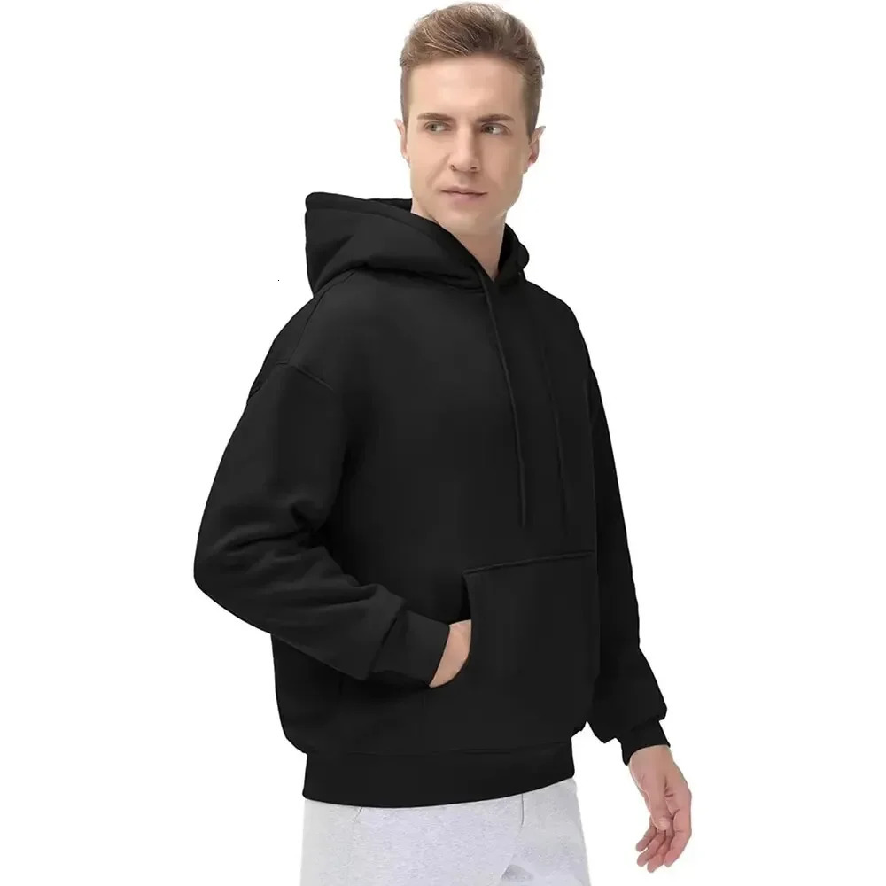 SpringFall Mens and womens plain blackgrey hooded sweatshirts Street wear Running Casual loose hoodie pullovers 250214