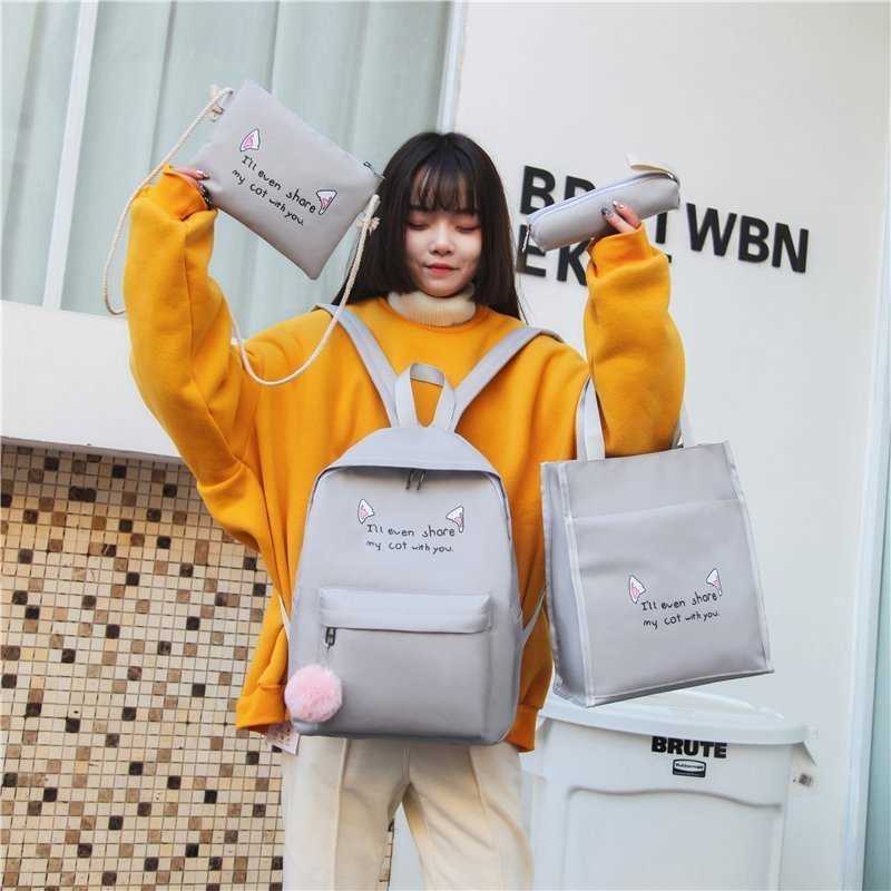 New Four Piece Backpack Set For Elementary And Middle School Students Oxford Cloth Large Capacity Backpack Day Backpack Travel Bag 29x14x40cm 241225