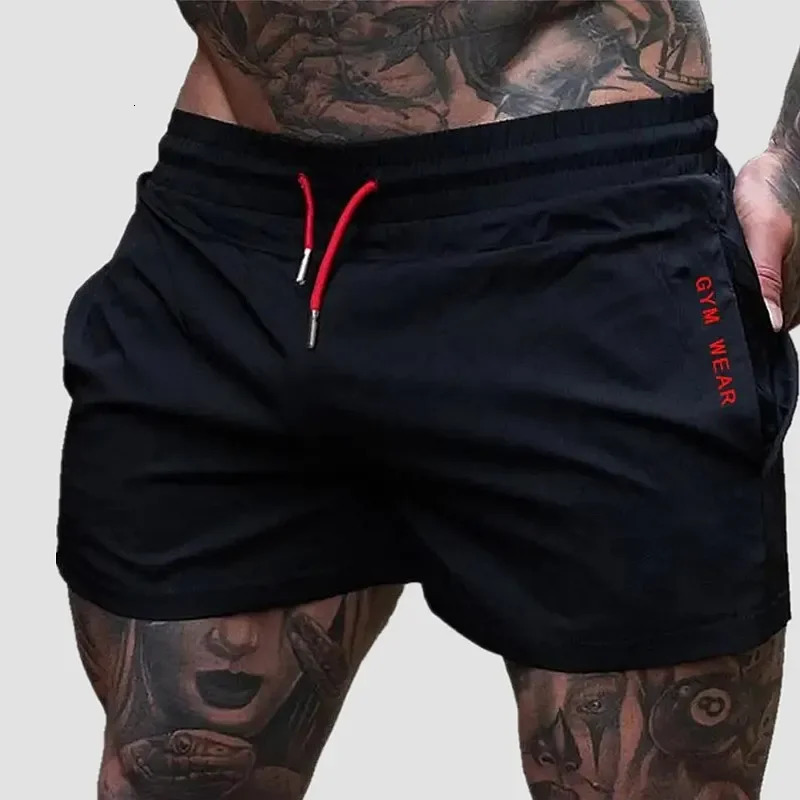 Summer Gym Fitness Mens Shorts Woven sweatpants Thin Fashion Men Marathon Running Sports Breathable Training Pants 250217