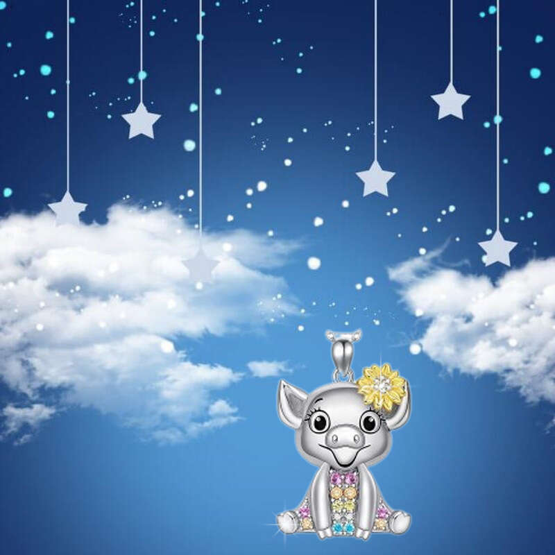 Cute cartoon shiny pendant with personality and creativity, new versatile fashion, commemorative birthday gift necklace