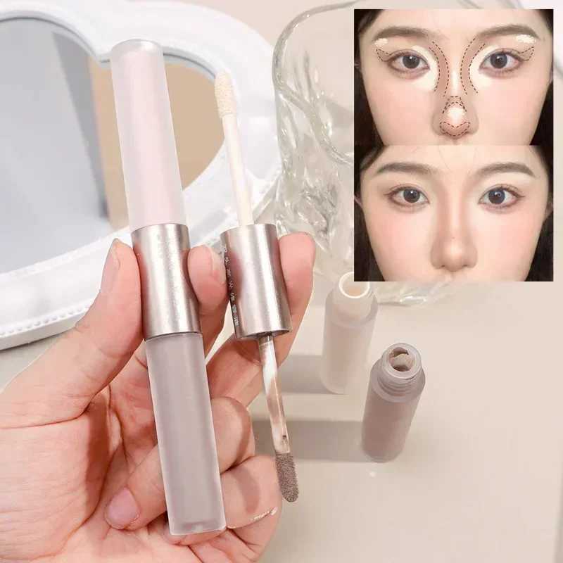 2 In 1 Matte Contouring Bronzer Stick Double Head High Gloss Grey Brown Nose Shadow Cream Brighten Highlighter Makeup CosmeticXJ250217
