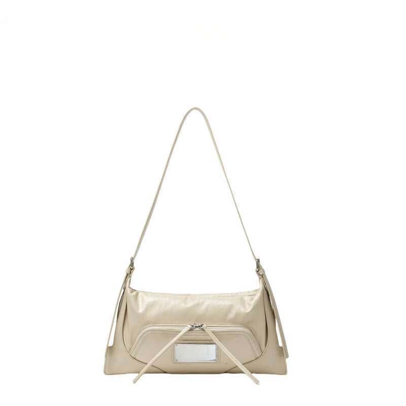 Women's New Autumn/Winter Solid Color Pleated Leather Underarm Bag Large Capacity Fashion All-Match Commuter Shoulder Handbag