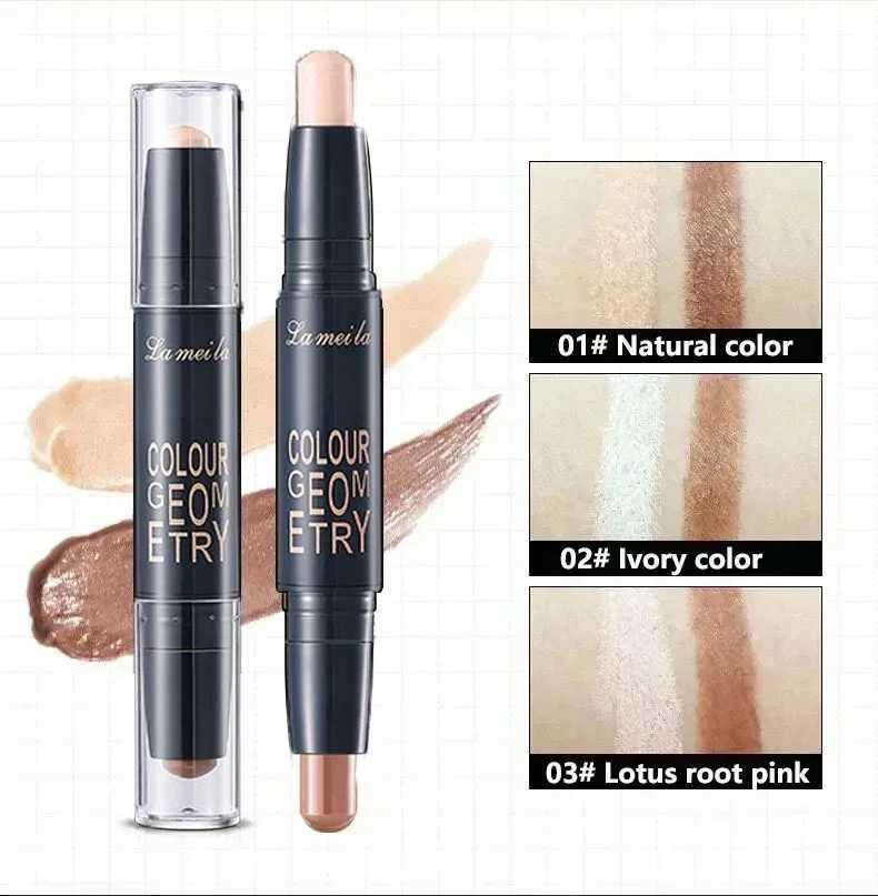Double Head Contour Face Foundation Concealer Pen Long Lasting Dark Circles Corrector Contour Concealers Stick Cosmetic MakeupW250217