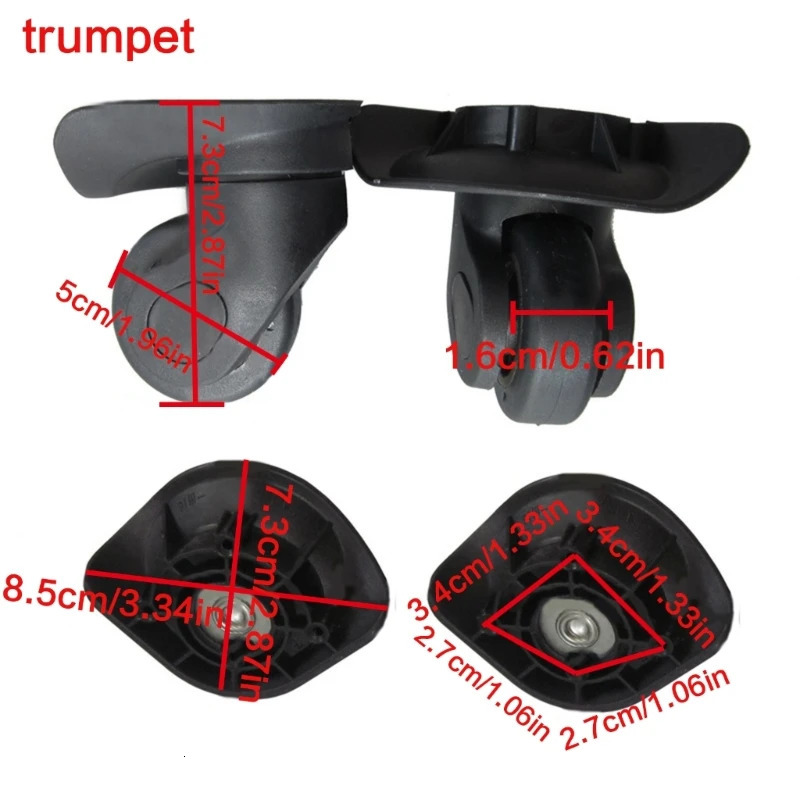1 pair A19 Replacement Luggage Wheels Repair DIYAccessories for Travel Suitcases 250214