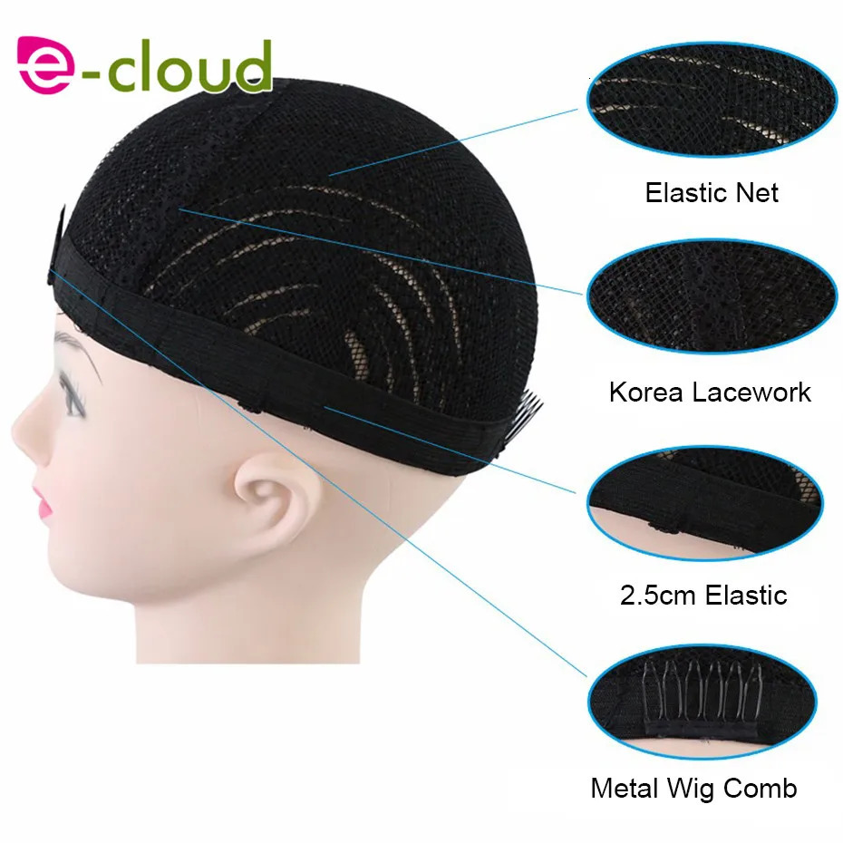 Braided Cornrow Wig Caps for Crochet Hair Braids Wigs Making Breathable and Easier Sew in Weave Glueless Wig M Size Color Black 250214