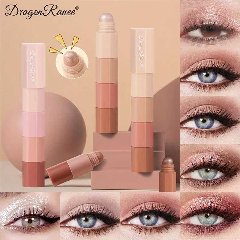 Brown Mini Eye Shadow Stick 4 IN 1 Lescent Metallic High Gloss Highlighter Waterproof Multi-purpose Eyeshadow Crayon PenW250217