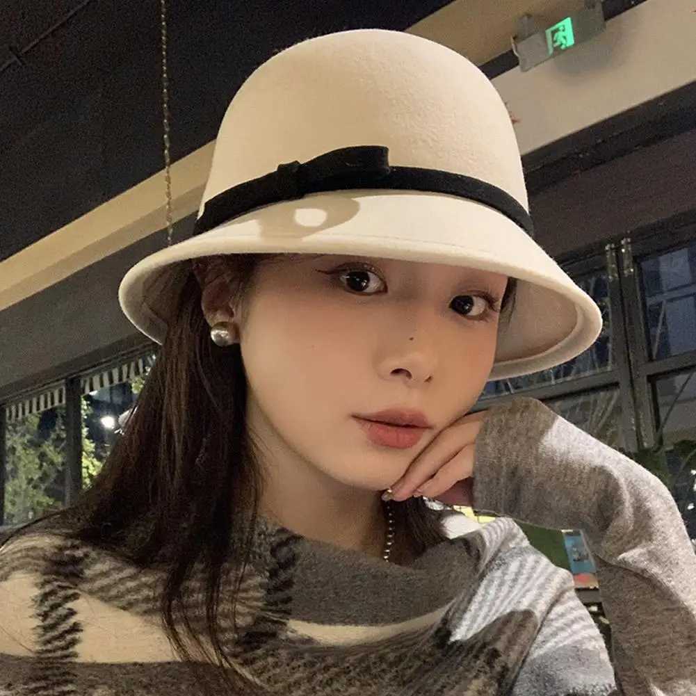 New Winter Autumn Womens Bucket French Retro Top Hat British Style Protective Artificial Fur Elegant Hot Fishermans Hat W250217