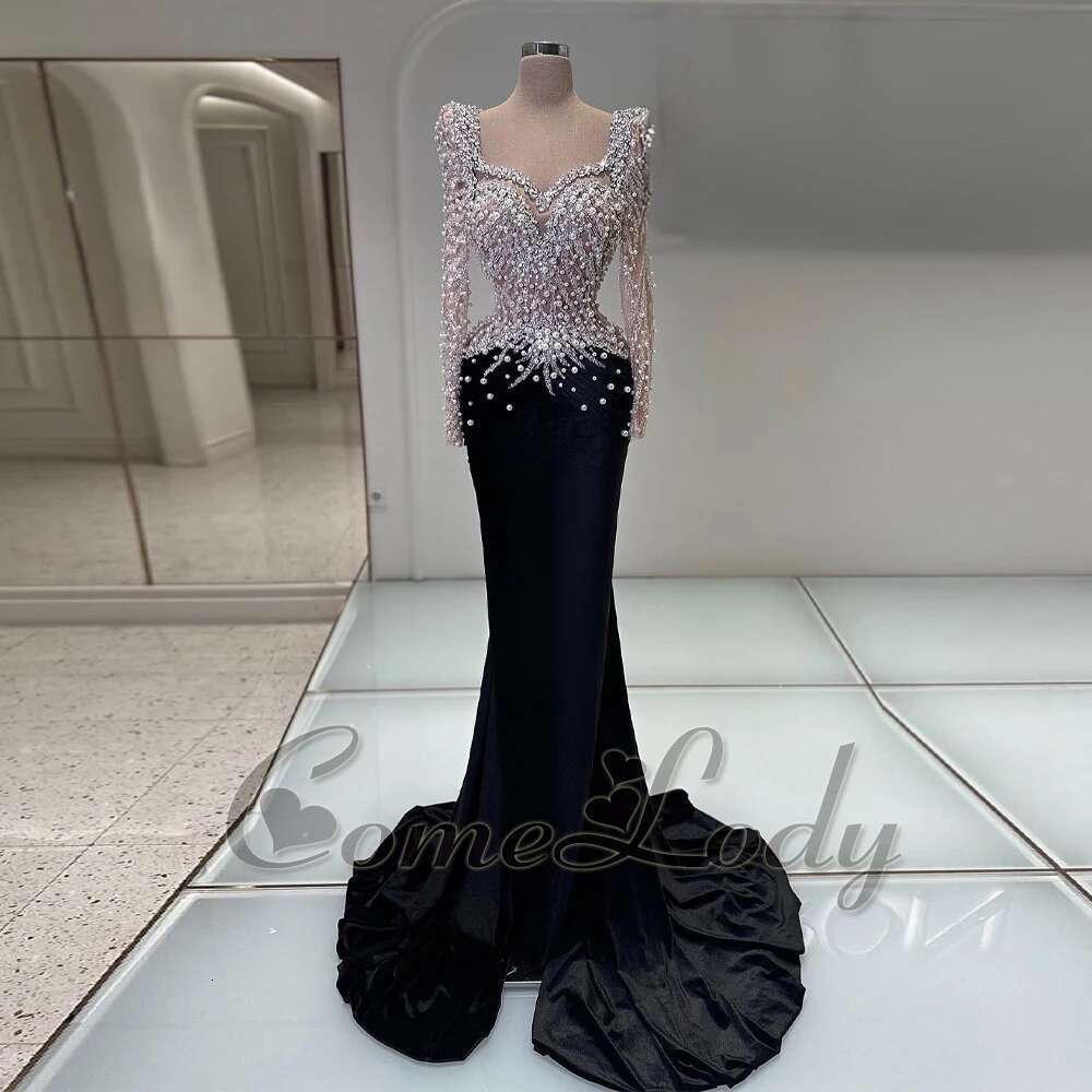 Bg Comelody Rhies Prom Dresses For Woman Mermaid Chapel Train V Neck Pageant Birthday Vestido De Formatura Customised estido matura