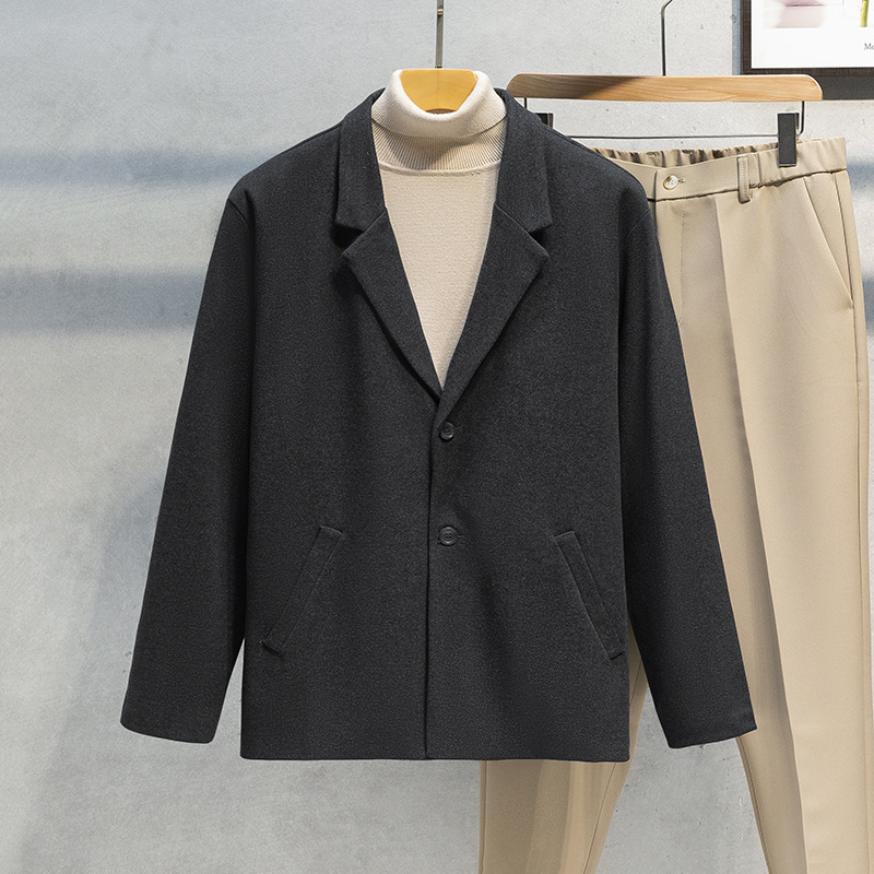 G2171Korean Inspired Men's Wool Overcoat - Comfortable and Stylish