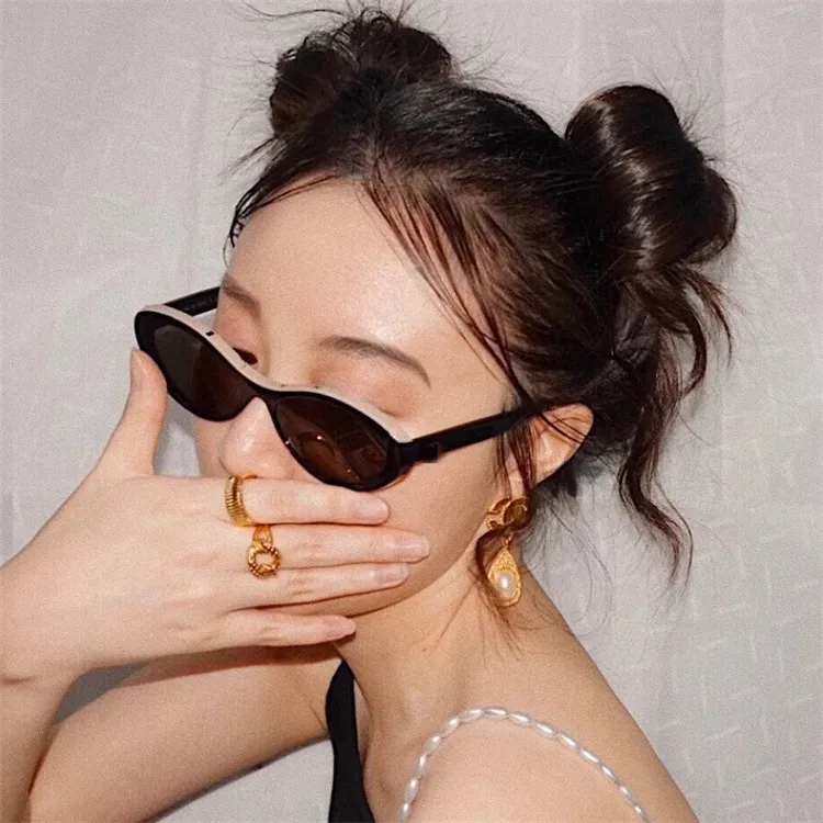 Designer sunglasses female 5416 vintage oval sunglasses Ins letter series sunglasses high-quality