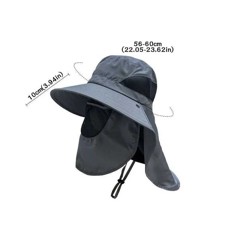 Summer Wide Brim Sun Hat UV Protection Bucket Cap Outdoor Fishing Hiking Beach Hats Breathable for Hiking Camping Fishing Men W250217