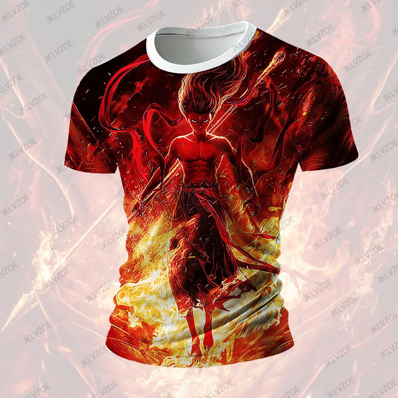 Arriavl 3D Print Nezha 2 The Demon Children Make Waves in the Sea T-shirt For Women Short Sleeve Tees Casual Men Tops 250217