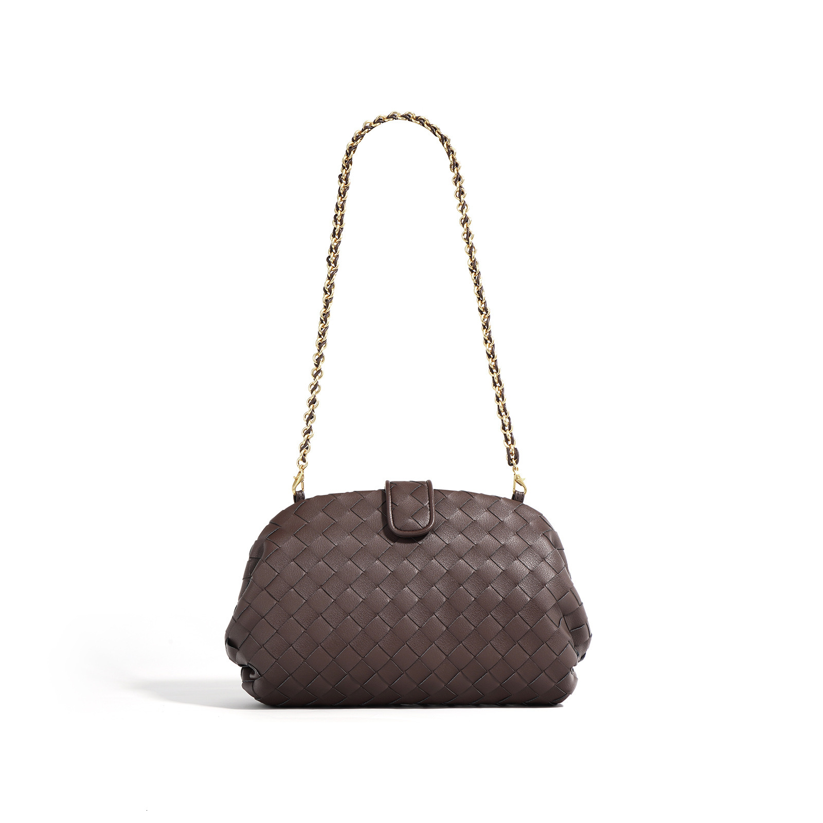 Bag 2025 New Chain Weaving Cloud Shoulder Armrest Handheld Genuine Leather Women's Bag Trendy Fashion