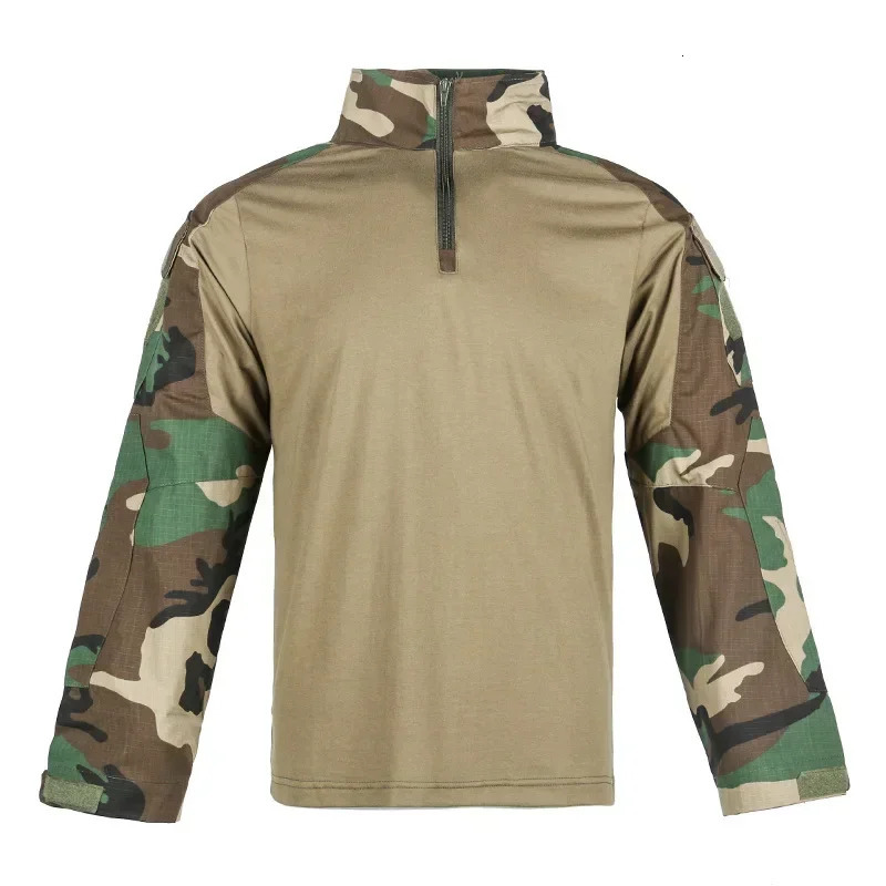 Mens Outdoor Tactical Hiking T-ShirtsHunting Camouflage Long Sleeve Hunting Climbing ShirtMale Breathable Sport Clothes 250214