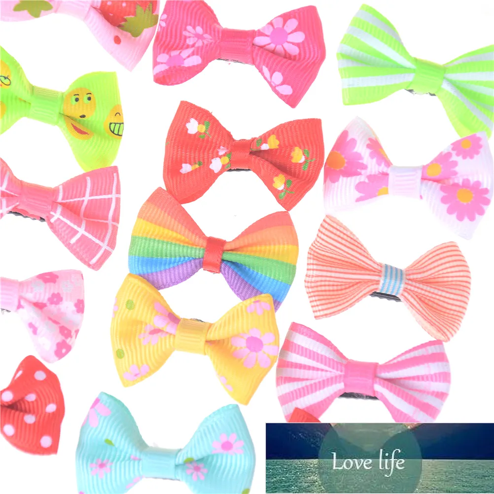 10pcs Colorful Barrettes Pet Dog Ribbon Hair Clip Bows Girls Dog Hairpins Hair Accessories Hairgrip Headwear Factory price expert design ZZ