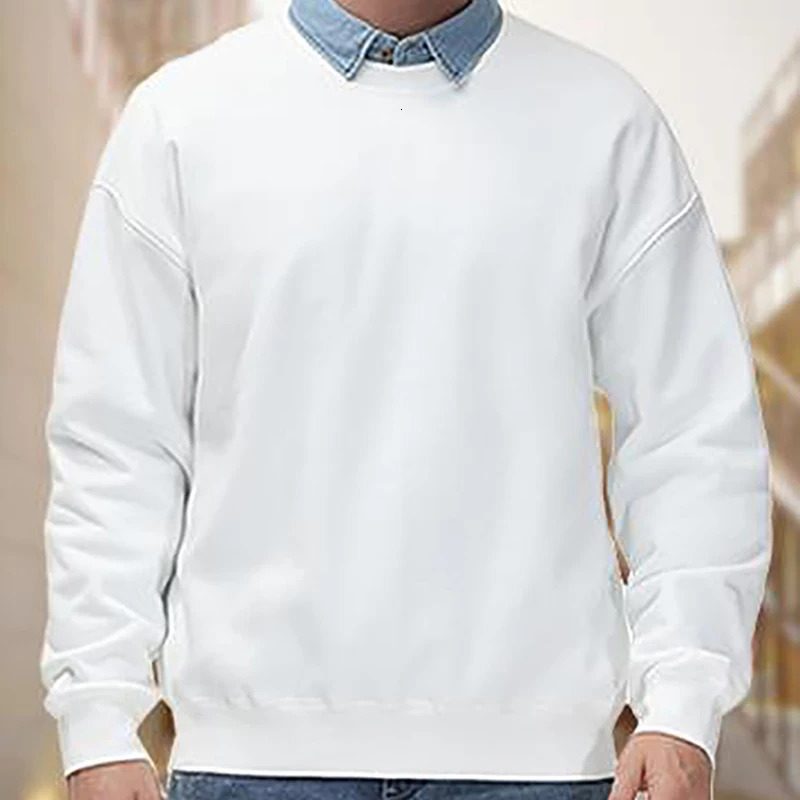 Mens and Womens Solid Color Thickened Round Neck Sweatshirts Casual Pullovers Daily Style Fashionable Warm 250214