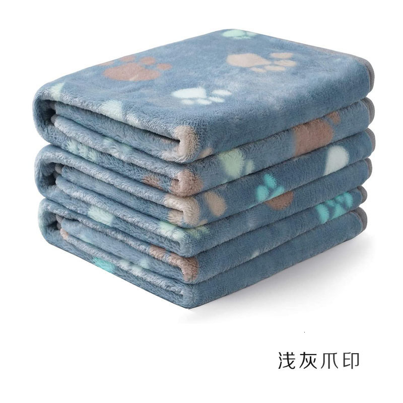 Pet Blanket Flannel Coral Fleece Dog Cat Paw Pad Kennel Cushion Print bone Plush Mats