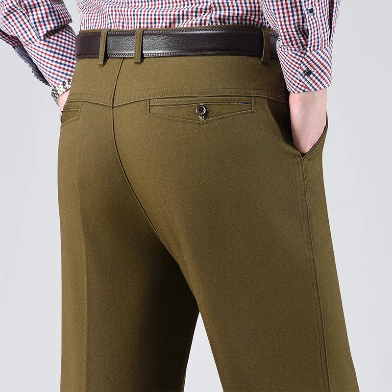 Spring Cargo Pants Men Casual Mens Work Soft Comfortable Cotton Fabric Trousers Daily for Husband 250214