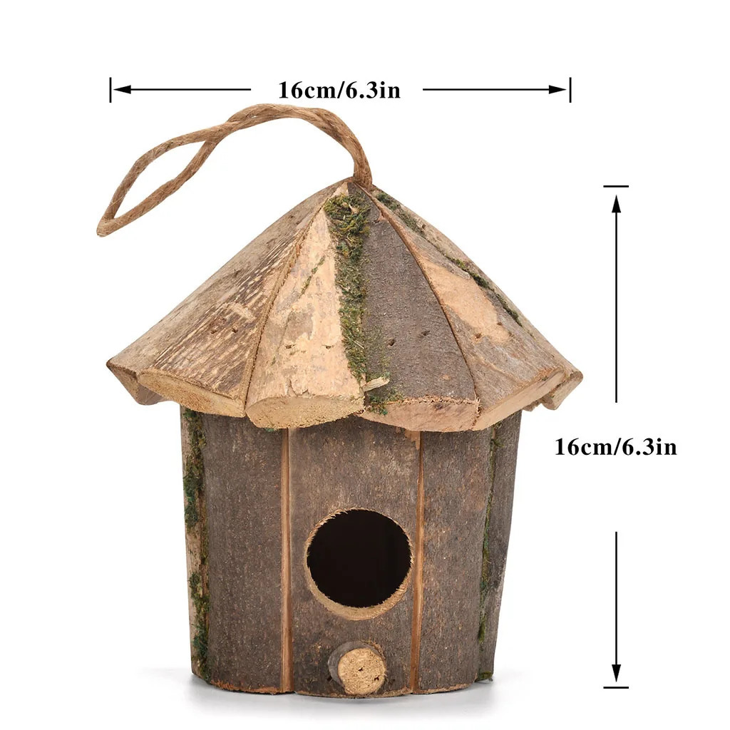 Outside Wooden Bird Nest Natural Decor Bird Hut Hummingbird House for Home Craft Wild Bird Nest Clearance Garden Birdhouse Decor 250206ww